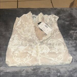 Lane Bryant Cream Lace Blouse